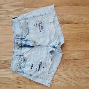 So High Rise Ripped Jean Shorts